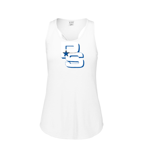 [FT0TUBWH-FAS-LOGO2] Ladies Tri Blend Tank Top (Female Adult S, White, Logo 2)