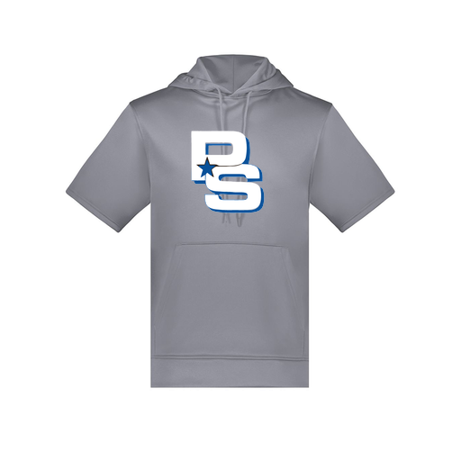 [6871.059.S-LOGO2] Men's Dri Fit Short Sleeve Hoodie (Adult S, Gray, Logo 2)