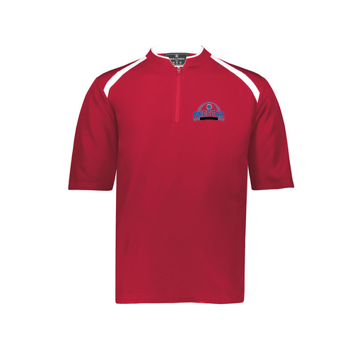 [229581-AS-RED-LOGO3] Men's Dugout Short Sleeve Pullover (Adult S, Red, Logo 3)