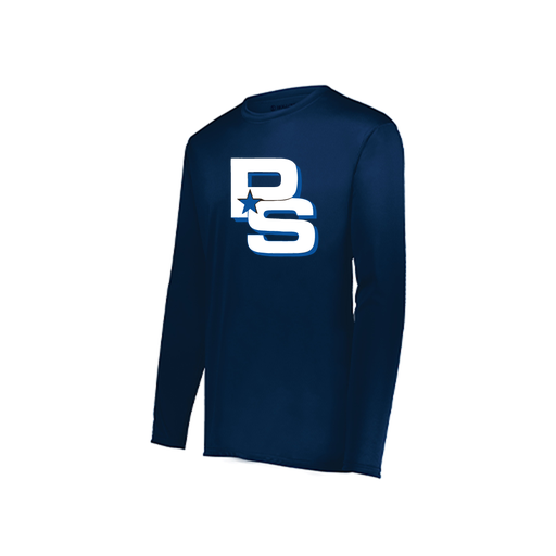 [222822.065.XS-LOGO2] Men's LS Smooth Sport Shirt (Adult XS, Navy, Logo 2)