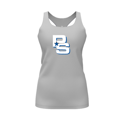 [CUS-DFW-RCBK-PER-GRY-FYS-LOGO2] Racerback Tank Top (Female Youth S, Gray, Logo 2)