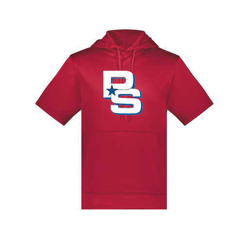 [6871.083.S-LOGO2] Men's Dri Fit Short Sleeve Hoodie (Adult S, Red, Logo 2)
