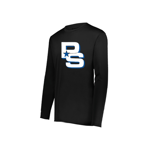 [222822.080.XS-LOGO2] Men's LS Smooth Sport Shirt (Adult XS, Black, Logo 2)