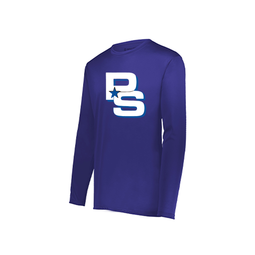 [222822.747.XS-LOGO2] Men's LS Smooth Sport Shirt (Adult XS, Purple, Logo 2)