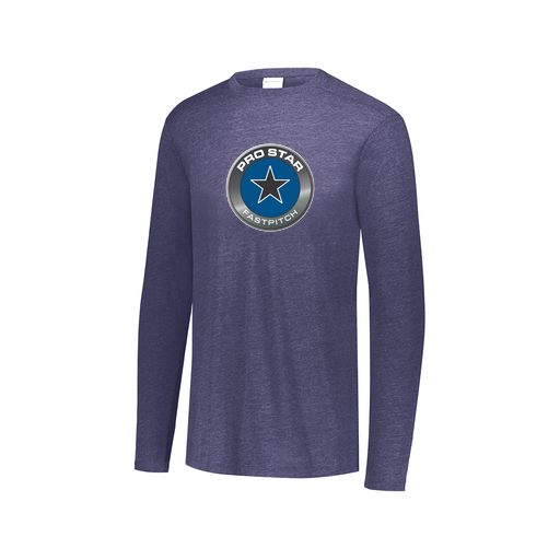 [FTLCUBNV-AXS-LOGO1] Decker Men's Tri-Blend T-Shirt - Long Sleeve (Adult XS, Navy, Logo 1)