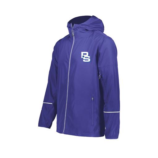 [229582-PUR-AXS-LOGO2] Men's Packable Full Zip Jacket (Adult XS, Purple, Logo 2)
