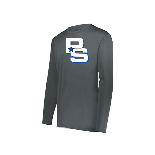 [222823.059.S-LOGO2] Youth LS Smooth Sport Shirt (Youth S, Gray, Logo 2)