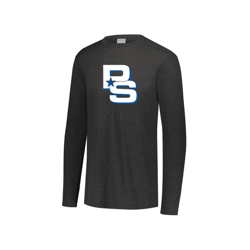 [FTLCUBBK-YS-LOGO2] Decker Youth Tri-Blend T-Shirt - Long Sleeve (Youth S, Black, Logo 2)