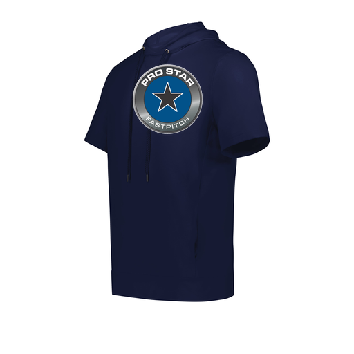 [222605.065.S-LOGO1] YOUTH VENTURA SOFT KNIT SHORT SLEEVE HOODIE (Youth S, Navy, Logo 1)