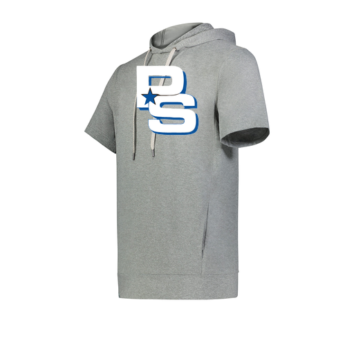 [222605-SIL-YS-LOGO2] YOUTH VENTURA SOFT KNIT SHORT SLEEVE HOODIE (Youth S, Silver, Logo 2)