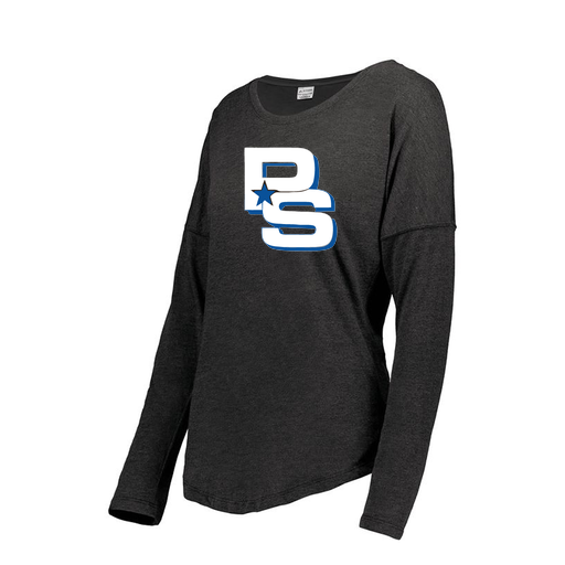 [FTLCUBBK-FAXS-LOGO2] Decker Women's Tri-Blend T-Shirt - Long Sleeve (Female Adult XS, Black, Logo 2)