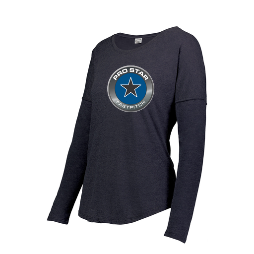[FTLCUBNV-FAXS-LOGO1] Decker Women's Tri-Blend T-Shirt - Long Sleeve (Female Adult XS, Navy, Logo 1)