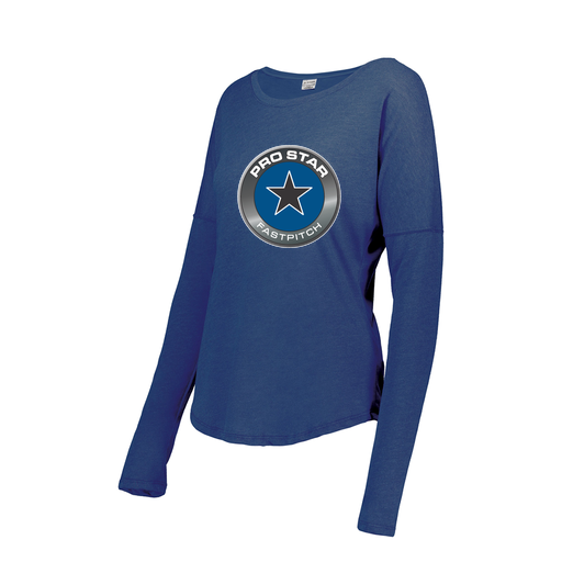 [FTLCUBRY-FAXS-LOGO1] Decker Women's Tri-Blend T-Shirt - Long Sleeve (Female Adult XS, Royal, Logo 1)