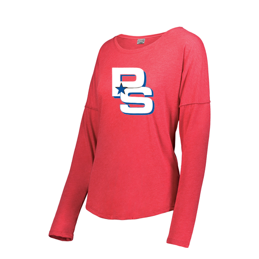 [3077.V96.XS-LOGO2] Ladies LS Ultra-blend T-Shirt (Female Adult XS, Red, Logo 2)